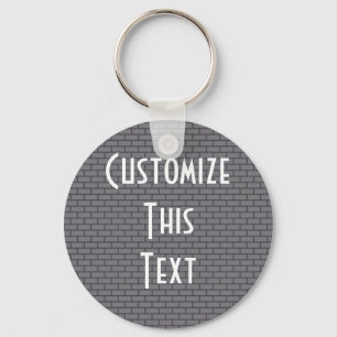 8-bits Retro Brick, grijs Sleutelhanger