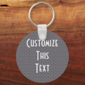 8-bits Retro Brick, grijs Sleutelhanger (Voorkant)