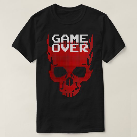 8-bits retro gaming game over gamer Halloween pixe T-shirt (Design voorkant)