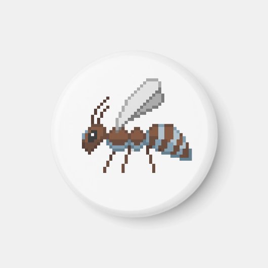 8-bits Retro Pixel Flying Ant Magneet (Voorkant)