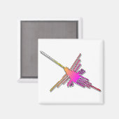 8-bits Retro Video Game Nazca Lines Hummingbird Magneet (Voorkant / Achterkant)