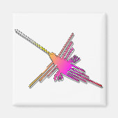 8-bits Retro Video Game Nazca Lines Hummingbird Magneet (Voorkant)