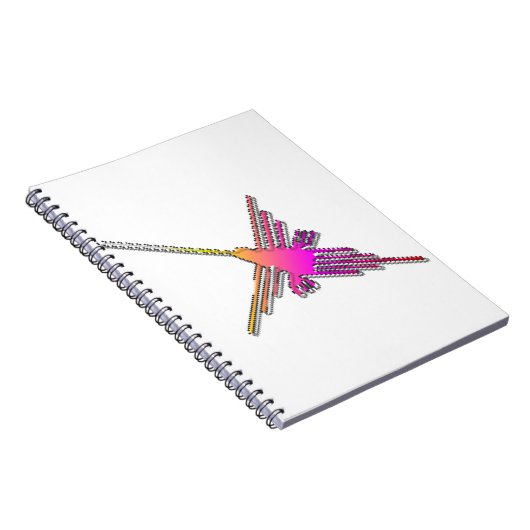 8-bits Retro Video Game Nazca Lines Hummingbird Notitieboek (Rechterzijde)