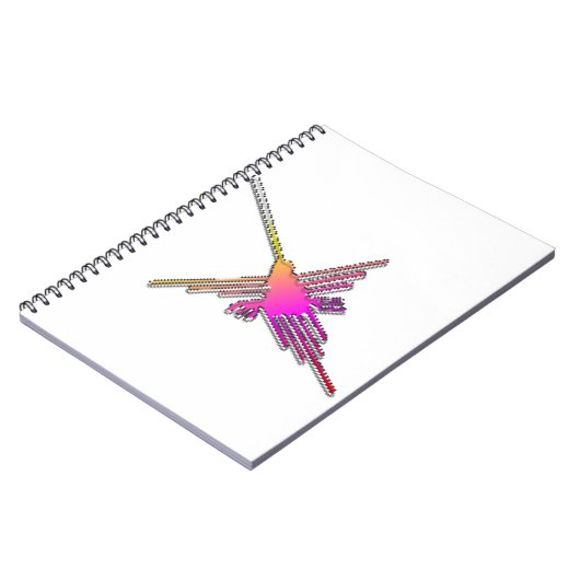 8-bits Retro Video Game Nazca Lines Hummingbird Notitieboek (Linkerzijde)