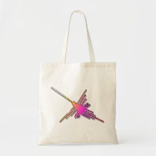8-bits Retro Video Game Nazca Lines Hummingbird Tote Bag