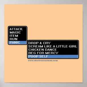 8-bits RPG Battle Menu Poster