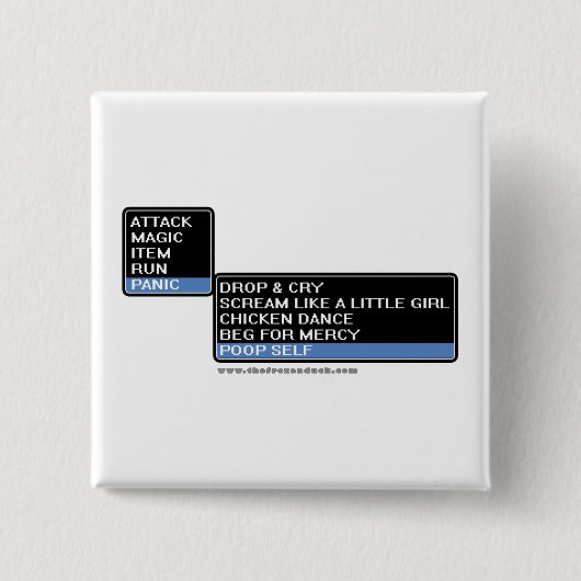 8-bits RPG Battle Menu Vierkante Button 5,1 Cm (Voorkant)