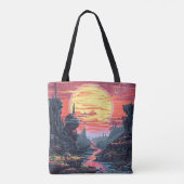 8-bits Sci Fi Planet Tote Bag (Achterkant)