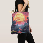 8-bits Sci Fi Planet Tote Bag (Dichtbij)