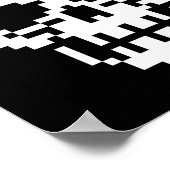 8-bits Skull Pixel Art Poster (Hoek)