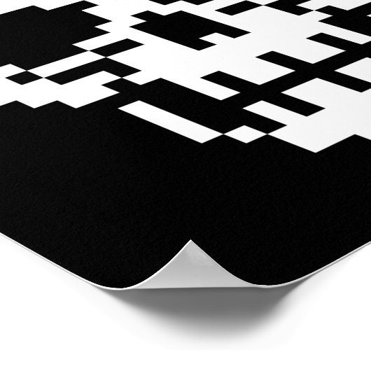 8-bits Skull Pixel Art Poster (Hoek)