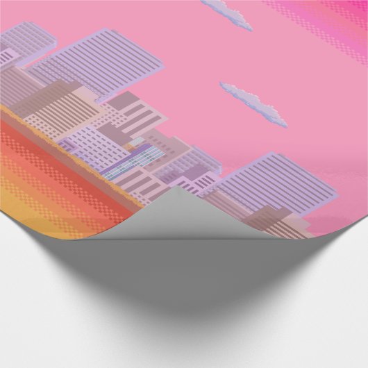 8-bits Skyline Cadeaupapier (Hoek)