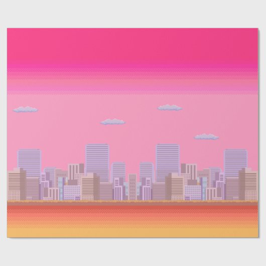 8-bits Skyline Cadeaupapier (Vlak)