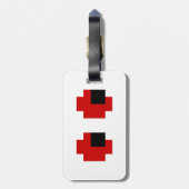 8-bits Spooky Red Eyes Bagagelabel (Achterkant verticaal)