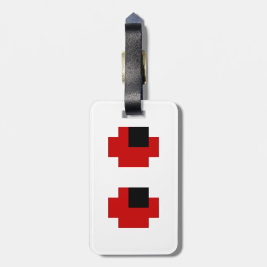 8-bits Spooky Red Eyes Bagagelabel (Achterkant verticaal)