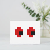 8-bits Spooky Red Eyes Briefkaart (Staand voorkant)
