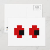8-bits Spooky Red Eyes Briefkaart (Voorkant / Achterkant)