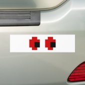 8-bits Spooky Red Eyes Bumpersticker (Op auto)