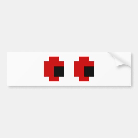 8-bits Spooky Red Eyes Bumpersticker (Voorkant)