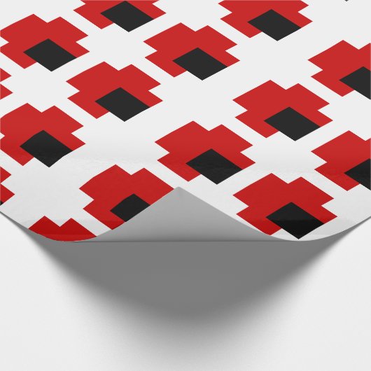 8-bits Spooky Red Eyes Cadeaupapier (Hoek)