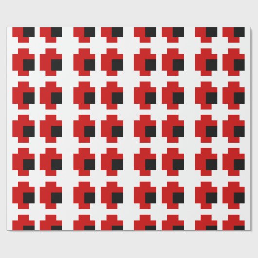 8-bits Spooky Red Eyes Cadeaupapier (Vlak)