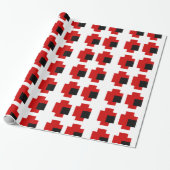 8-bits Spooky Red Eyes Cadeaupapier (Uitgerold)