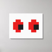 8-bits Spooky Red Eyes Canvas Afdruk (Voorkant)