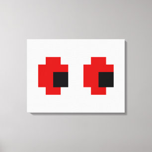 8-bits Spooky Red Eyes Canvas Afdruk