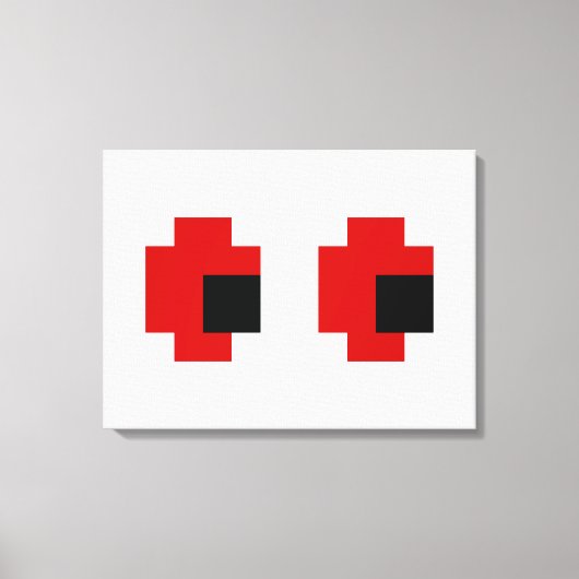 8-bits Spooky Red Eyes Canvas Afdruk (Voorkant)