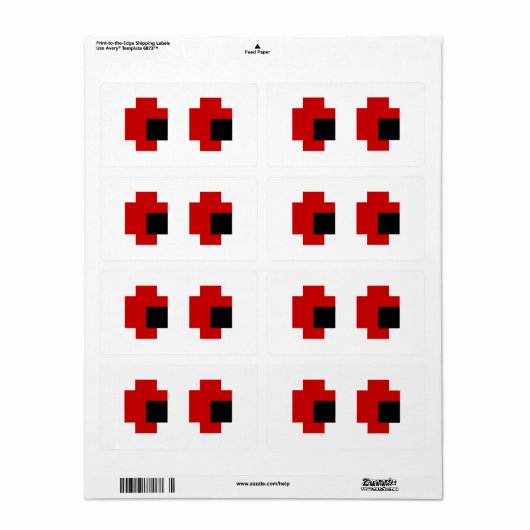8-bits Spooky Red Eyes Etiket (Full Sheet)