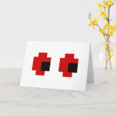 8-bits Spooky Red Eyes Halloween Kaart (Gele Bloem)