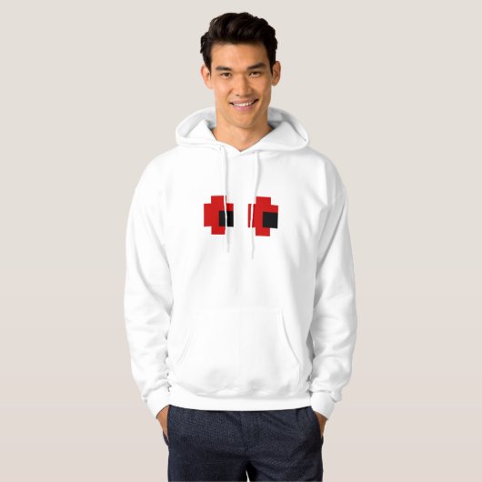 8-bits Spooky Red Eyes Hoodie (Voorkant volledig)