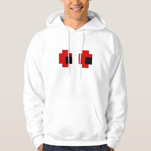 8-bits Spooky Red Eyes Hoodie (Voorkant)