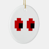 8-bits Spooky Red Eyes Keramisch Ornament (Rechts)