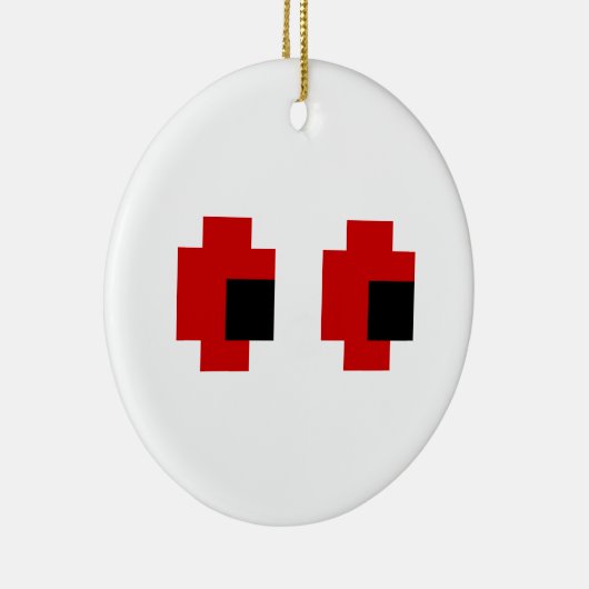 8-bits Spooky Red Eyes Keramisch Ornament (Rechts)