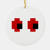 8-bits Spooky Red Eyes Keramisch Ornament (Voorkant)