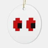8-bits Spooky Red Eyes Keramisch Ornament (Links)