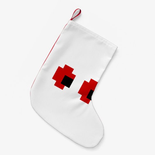 8-bits Spooky Red Eyes Kleine Kerstsok (Voorkant (Hangend))