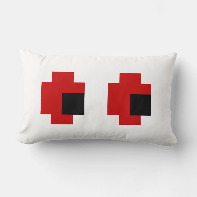 8-bits Spooky Red Eyes Kussen (Voorkant)