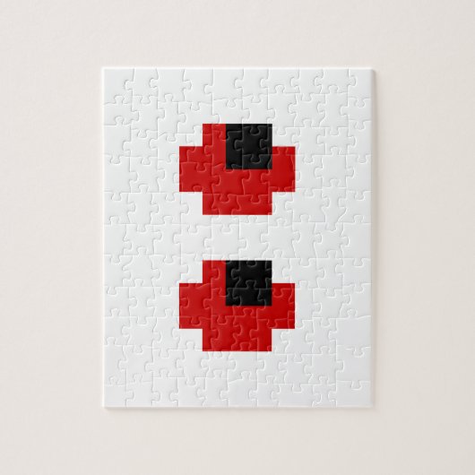 8-bits Spooky Red Eyes Legpuzzel (Verticaal)