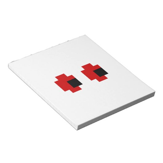 8-bits Spooky Red Eyes Notitieblok (Schuin)