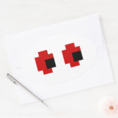 8-bits Spooky Red Eyes Ovale Sticker (Envelop)