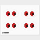 8-bits Spooky Red Eyes Ovale Sticker (Vel)