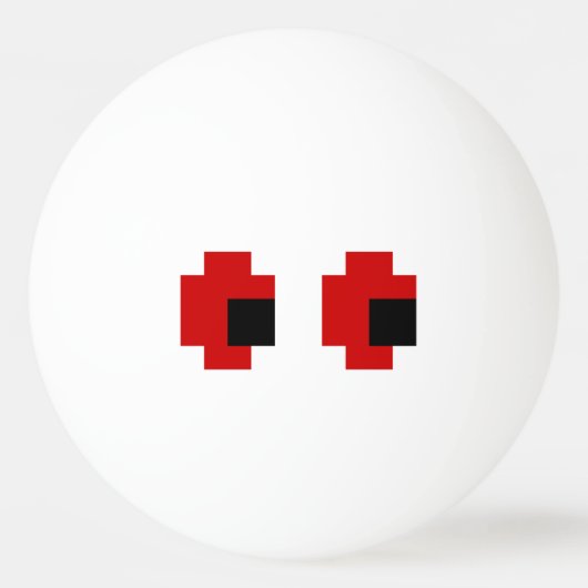 8-bits Spooky Red Eyes Pingpongbal (Achterkant)