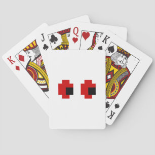 8-bits Spooky Red Eyes Pokerkaarten