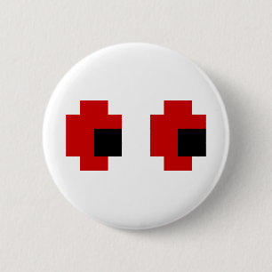 8-bits Spooky Red Eyes Ronde Button 5,7 Cm