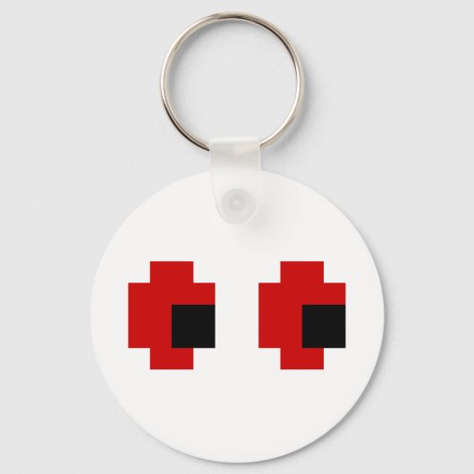 8-bits Spooky Red Eyes Sleutelhanger (Voorkant)