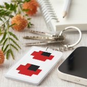 8-bits Spooky Red Eyes Sleutelhanger (Voorkant Rechts)