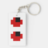 8-bits Spooky Red Eyes Sleutelhanger (achterkant)