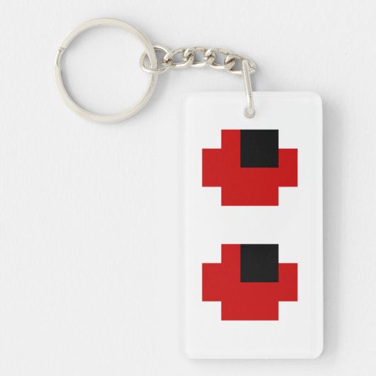 8-bits Spooky Red Eyes Sleutelhanger (Voorkant)